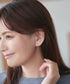 【安田美沙子さん着用 / 金属アレルギー対応】パール付きクロスピアス/イヤリング